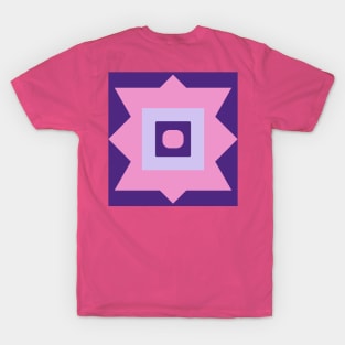 Abstract Geometric Square Triangle Flower T-Shirt